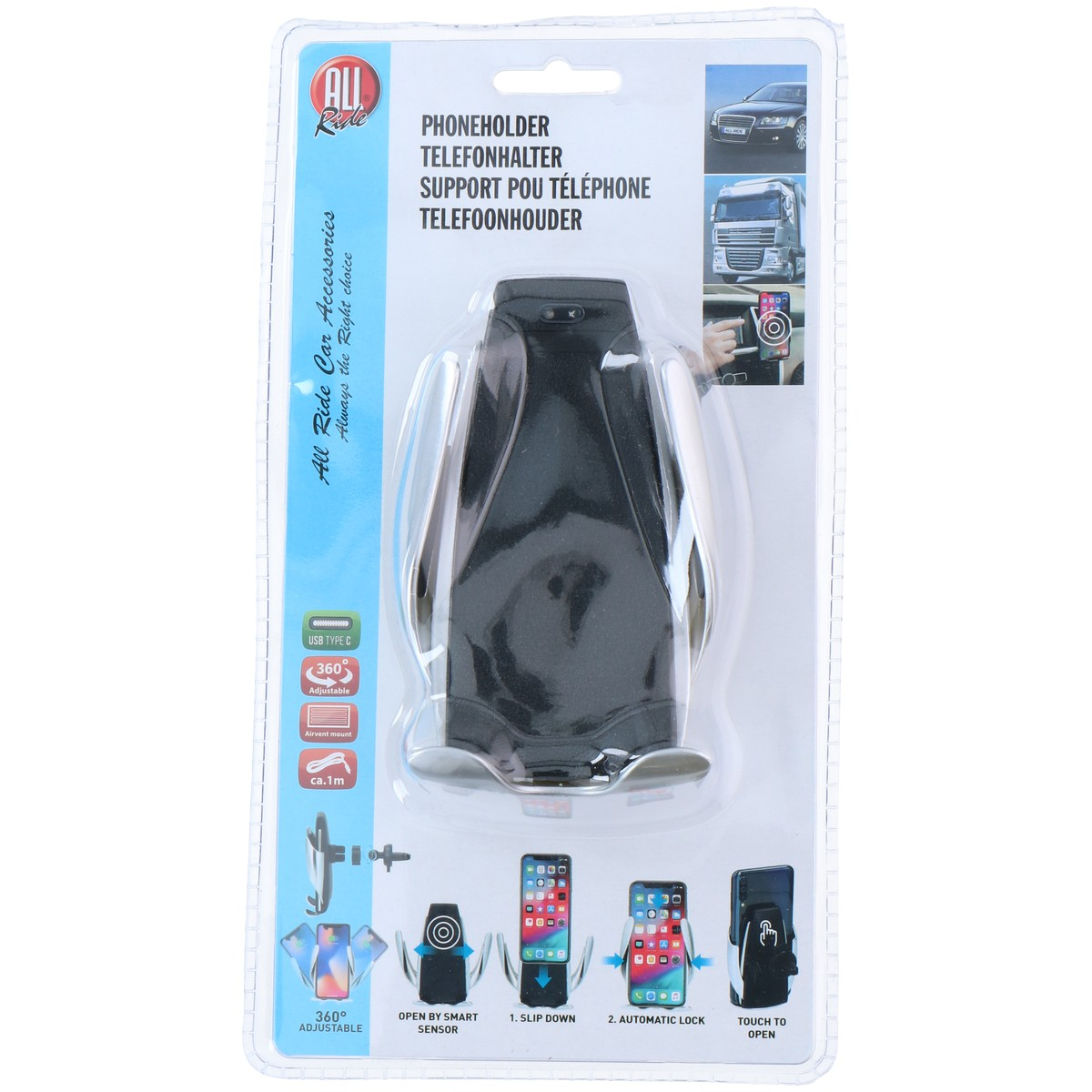All Ride Telefoonhouder en Qi Lader - maximondo
