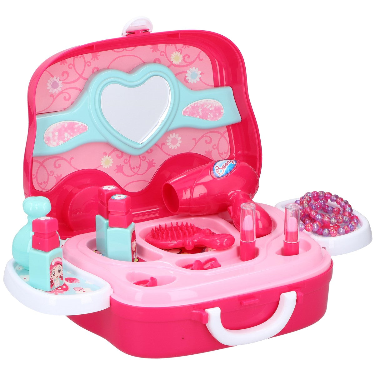 Eddy Toys Beautycase - prinsessen - 25 cm - roze - 19-delig - maximondo