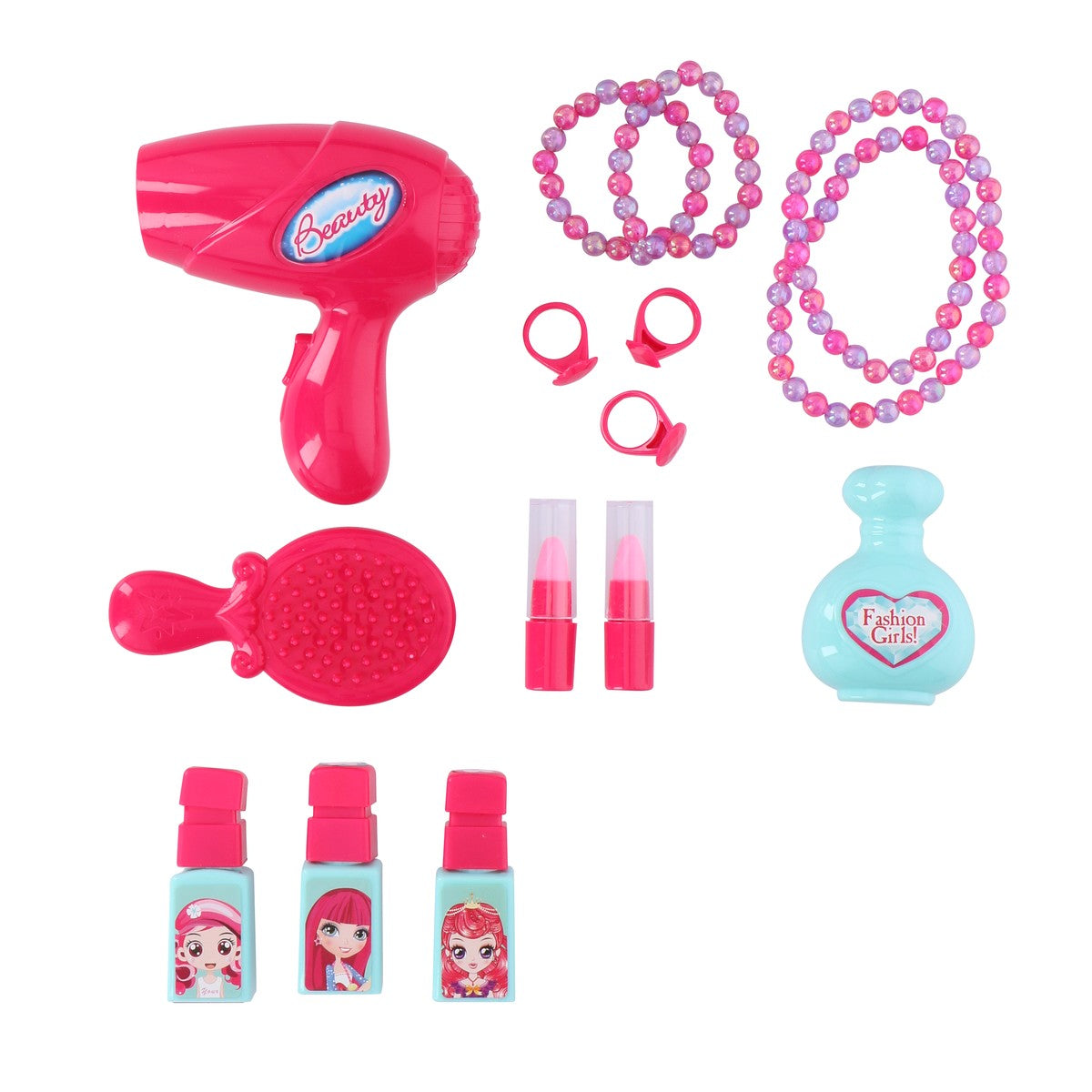 Eddy Toys Beautycase - prinsessen - 25 cm - roze - 19-delig - maximondo