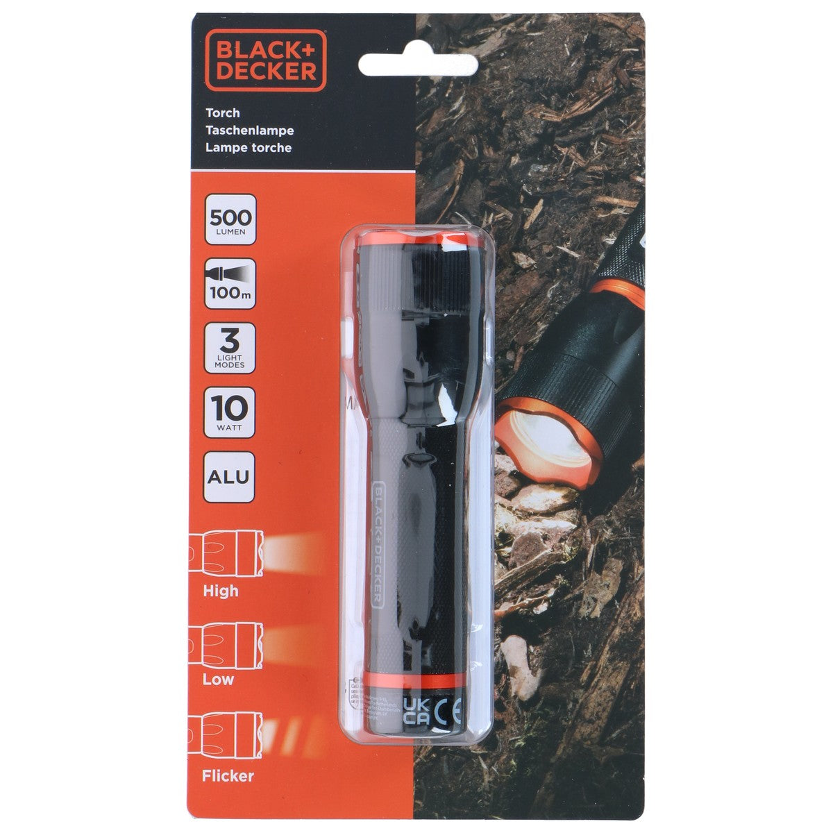 BLACK+DECKER LED Zaklamp 500Lm 10W - maximondo