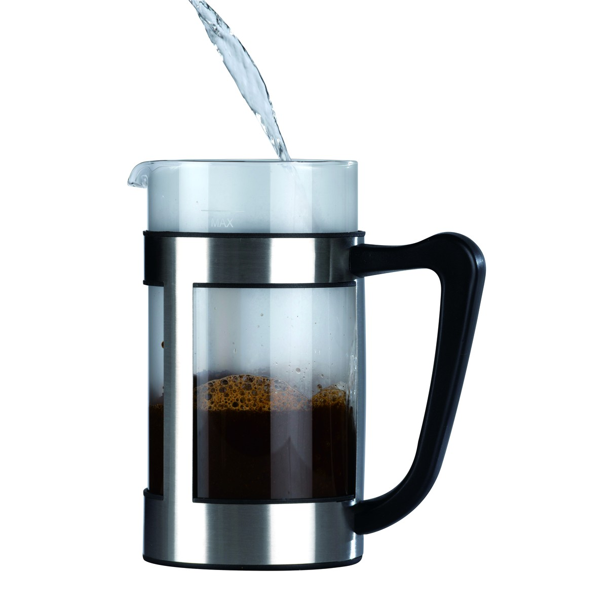 alpina Cafetière 1l 8 koffie RVS/ glas/ kunststof
