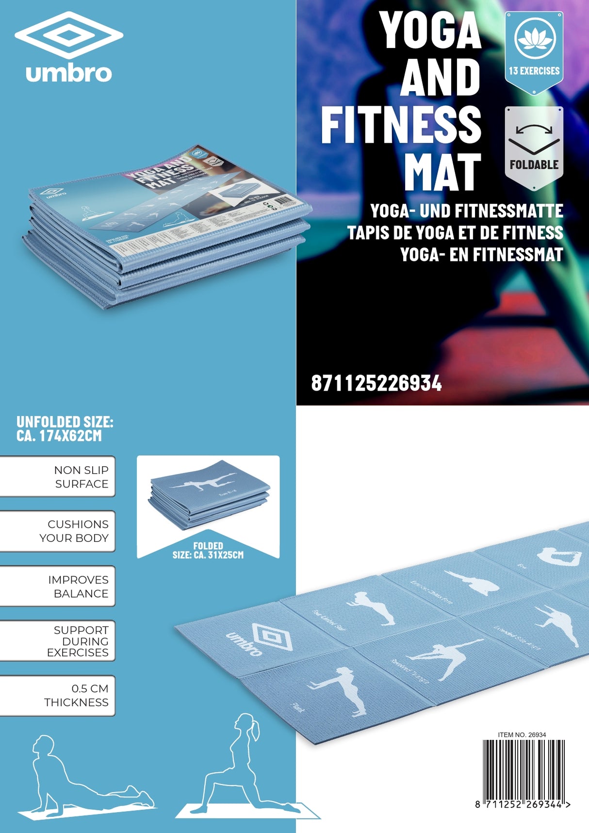 Umbro Opvouwbare Yogamat - maximondo