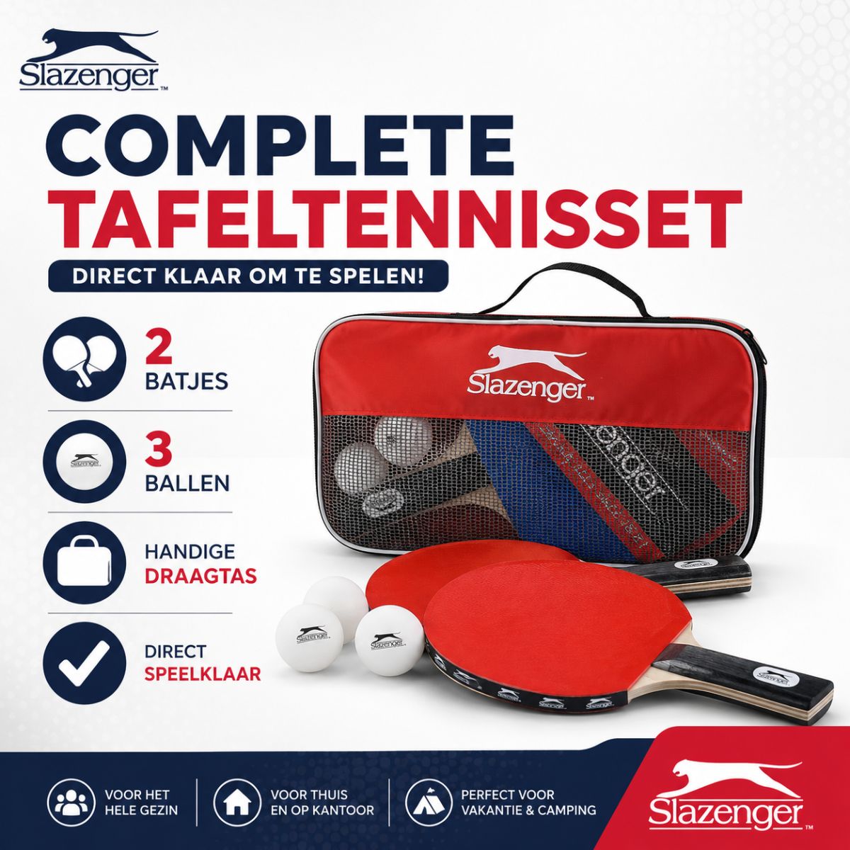 Slazenger Tafeltennisset 6delig - maximondo