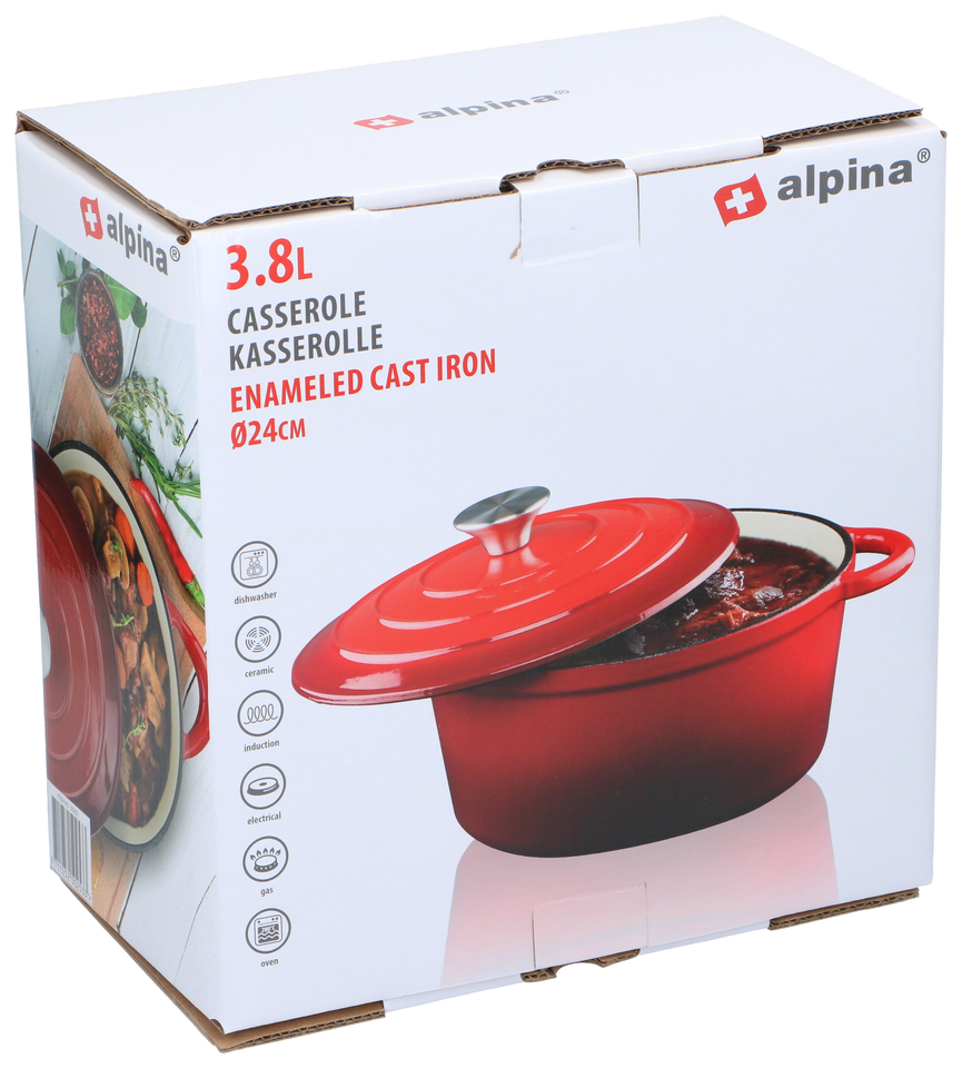 alpina Koekenpan 24 cm Rood - maximondo