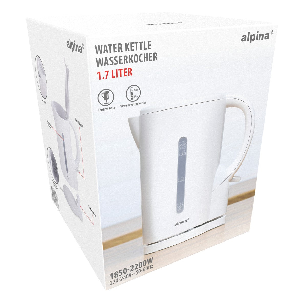 alpina Waterkoker 1,7L 2200W