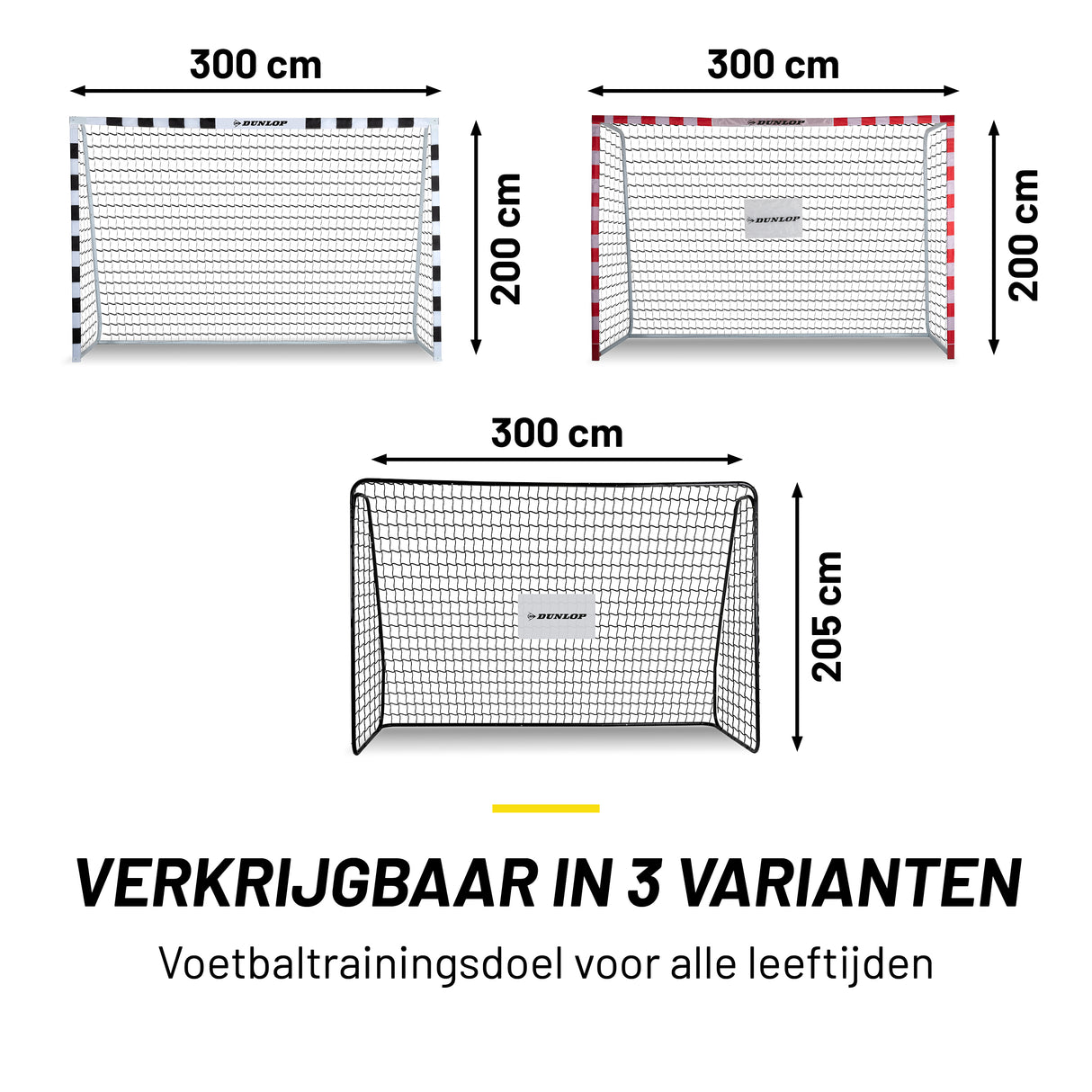 Dunlop Voetbaldoel 300 x 205 x 120cm - maximondo
