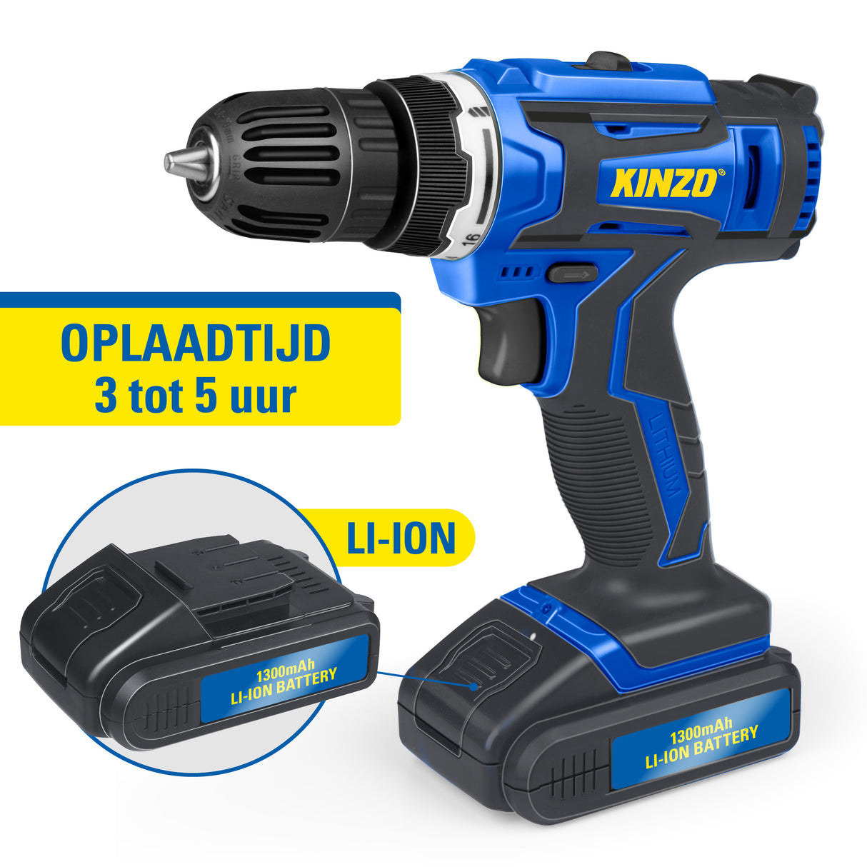 Kinzo Accuboormachine - Accu Boormachine met LED 14.4V - maximondo