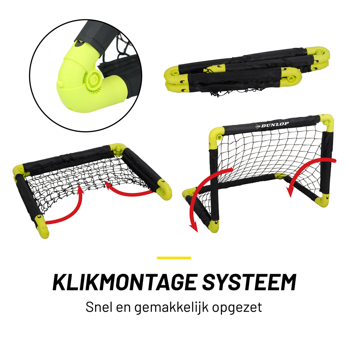 Dunlop Voetbaldoel 50 x 44 x 44cm set van 2 - Opvouwbaar - maximondo