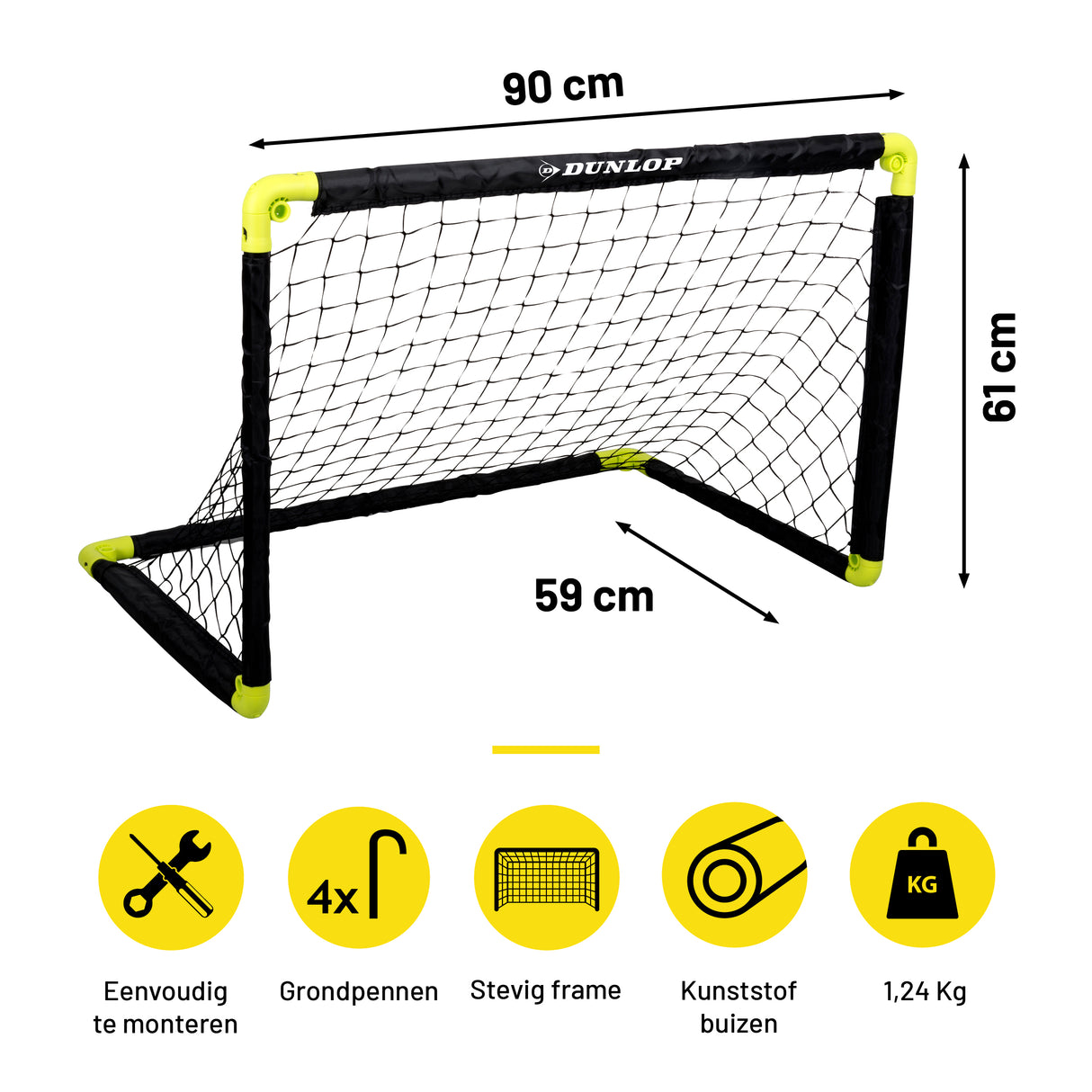 Dunlop Voetbaldoel 90 x 60,5 x 61cm - Opvouwbaar - maximondo