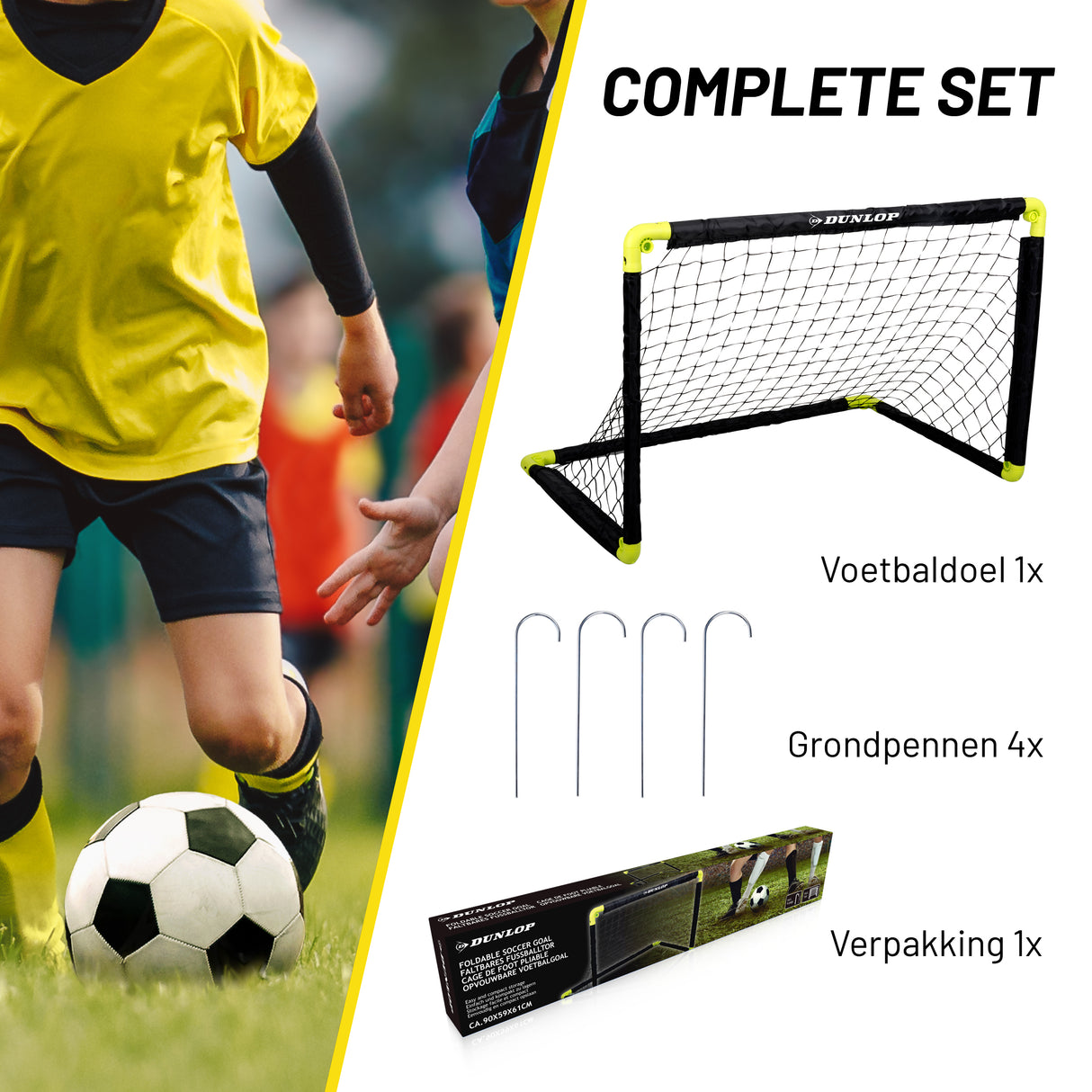 Dunlop Voetbaldoel 90 x 60,5 x 61cm - Opvouwbaar - maximondo