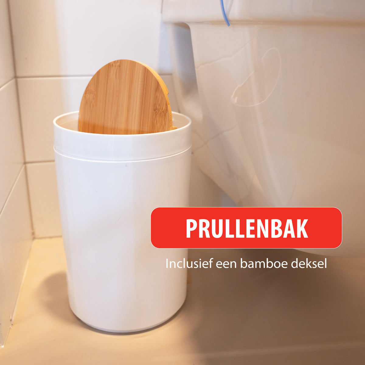 alpina Badkamerset Bamboe - Toiletset - 6-Delig - Wit - maximondo