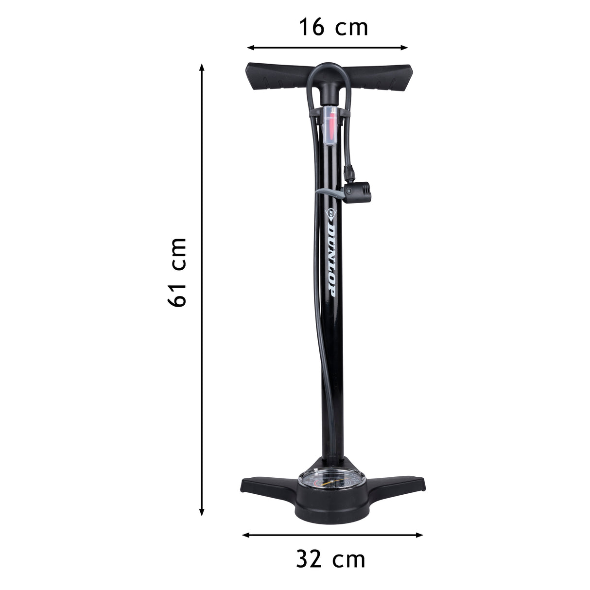 Dunlop Fietspomp met Drukmeter - maximondo