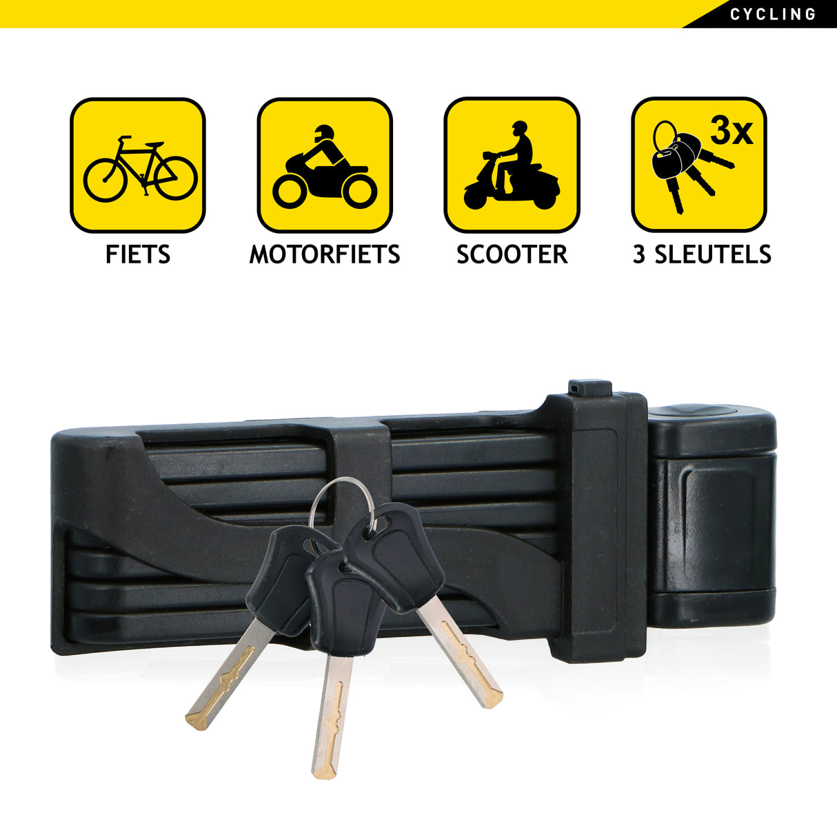 Dunlop Fietsslot Frame - Opvouwbaar Slot - maximondo