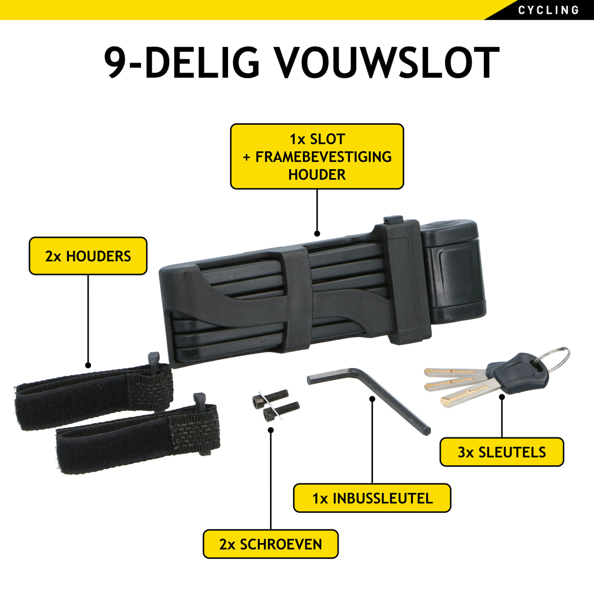 Dunlop Fietsslot Frame - Opvouwbaar Slot - maximondo