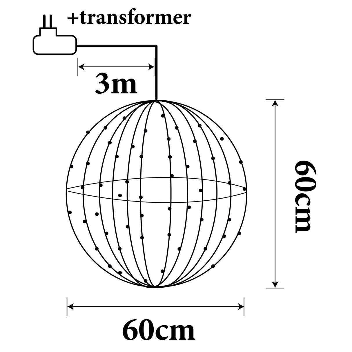 Giftsome Lichtbol LED Ø 60 cm - maximondo