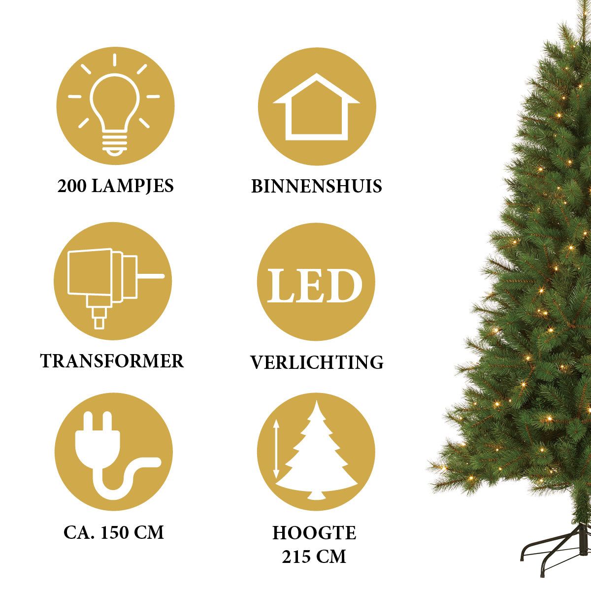 Giftsome Kunstkerstboom 215 cm - maximondo