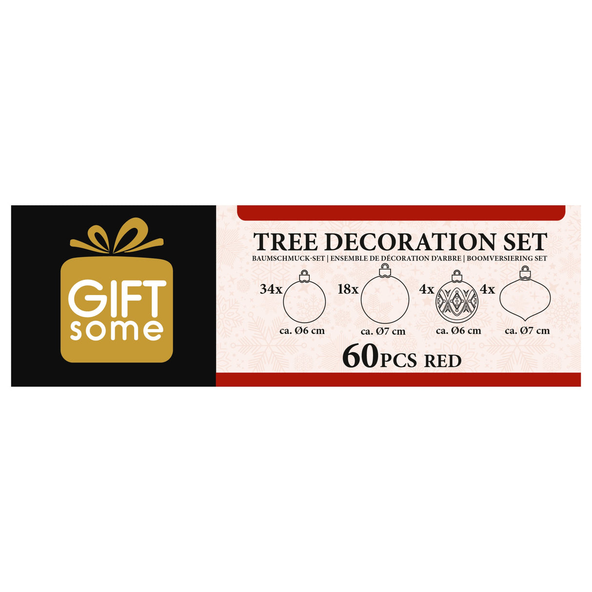 Giftsome Kerstballen Rood 60 Stuks - maximondo
