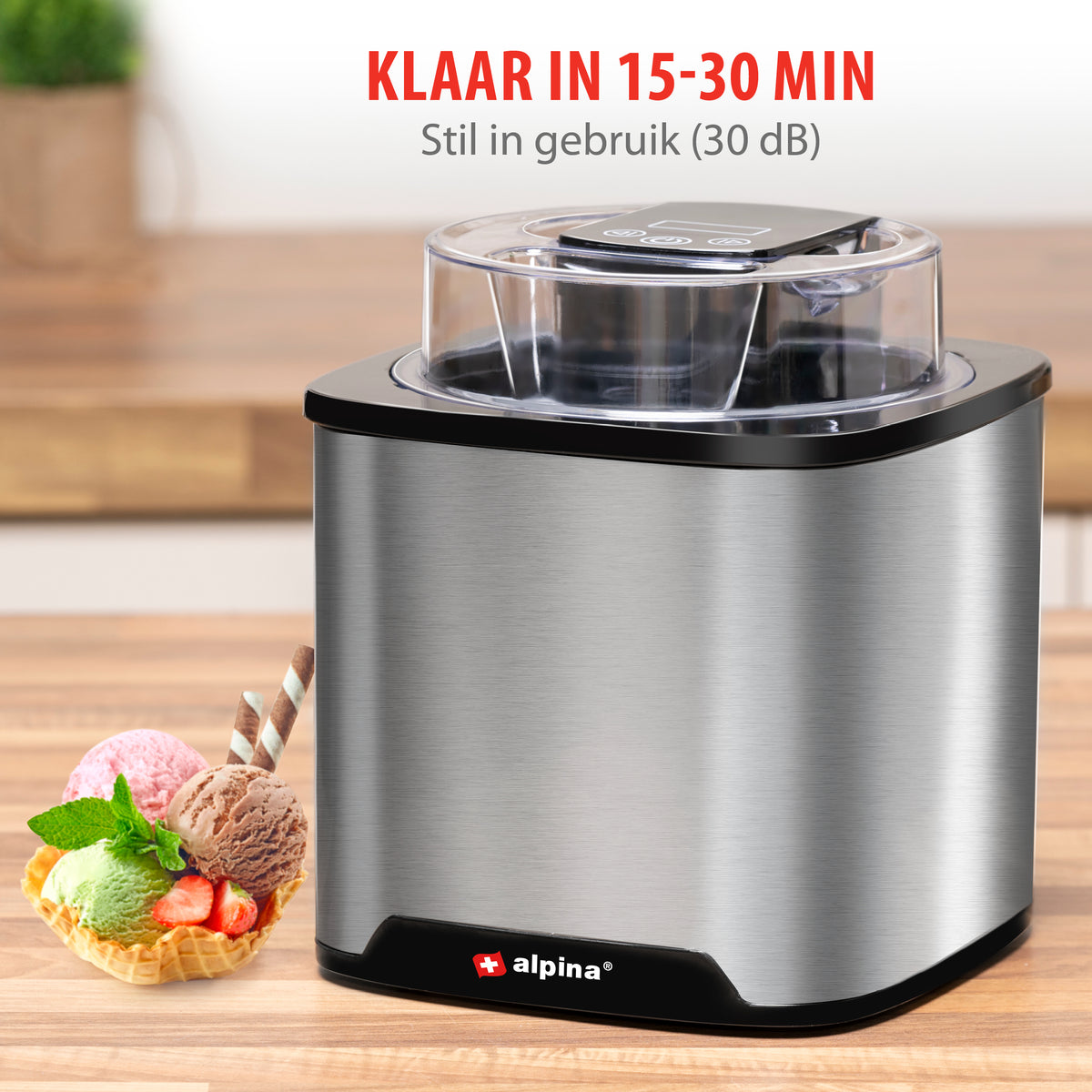 alpina IJsmachine 2L - IJsmaker Roomijs, Frozen Yoghurt