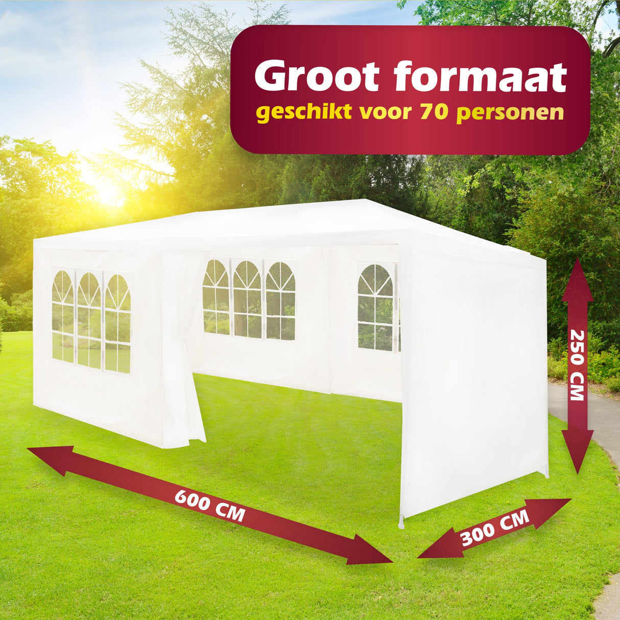 Lifetime Garden Partytent 3x6 m - Tent Paviljoen Waterdicht - maximondo