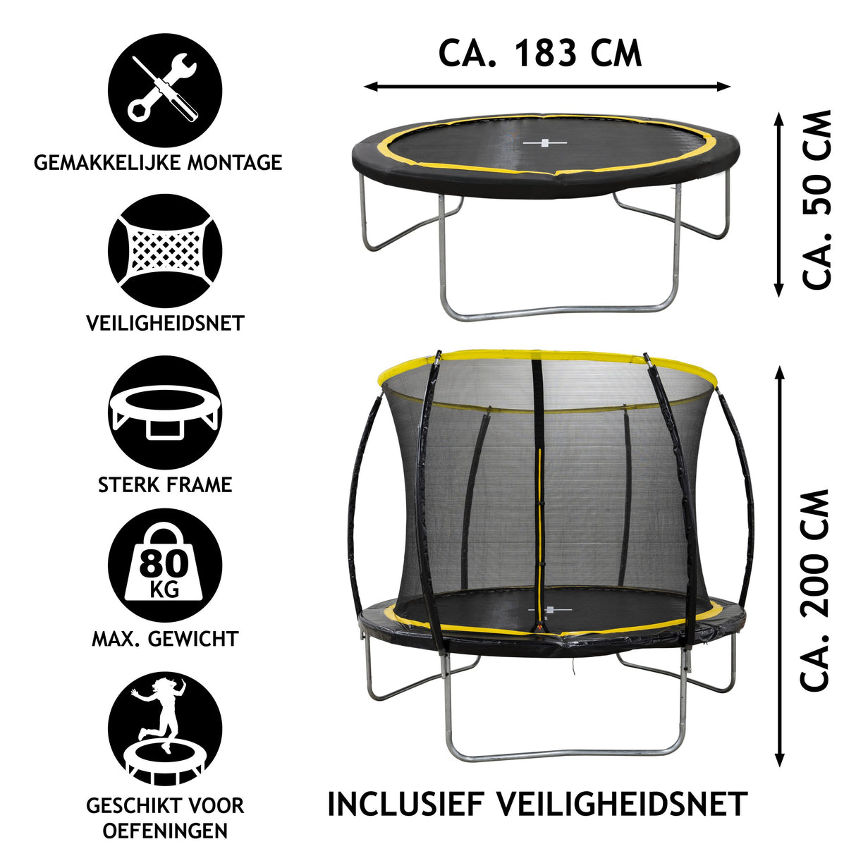 Dunlop Trampoline 6FT met Veiligheidsnet