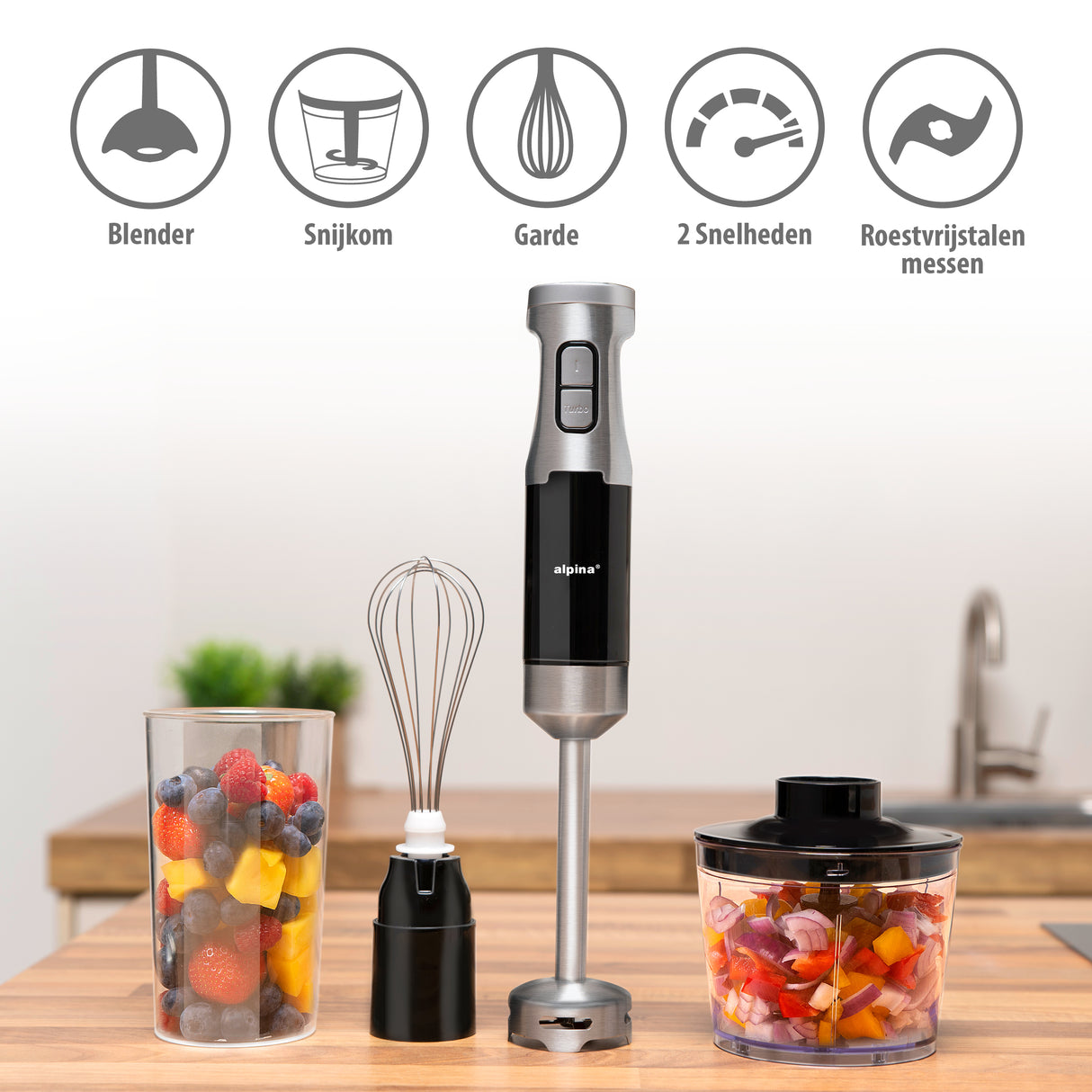 alpina Staafmixer Set 1000W - maximondo