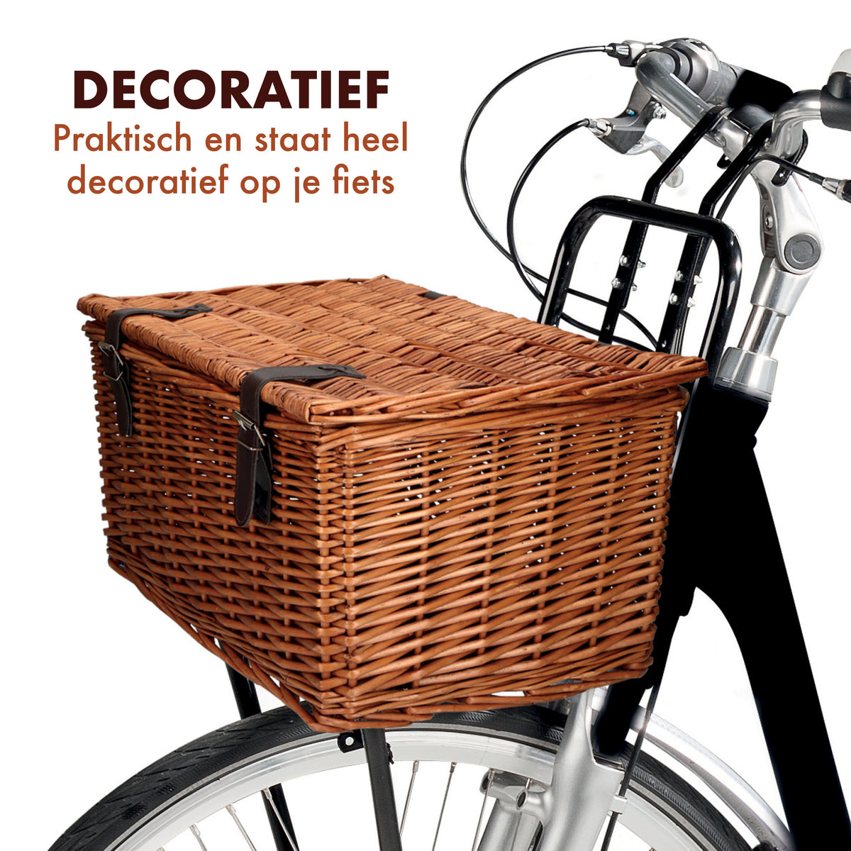 Bicycle Gear Rieten Fietsmand Voor 45x30x25cm