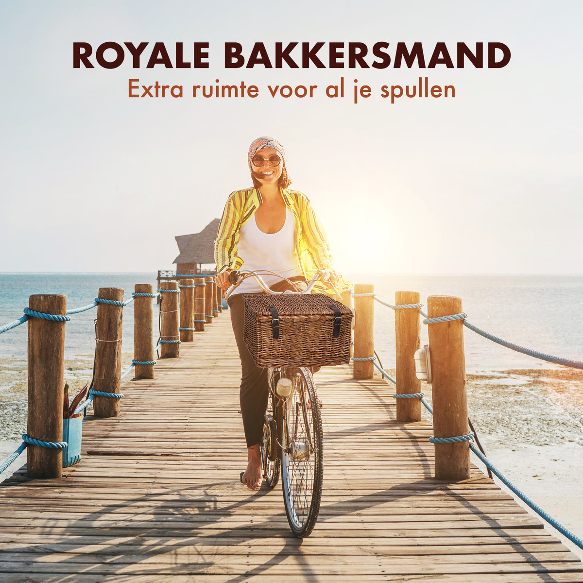 Bicycle Gear Rieten Fietsmand Voor 45x30x25cm
