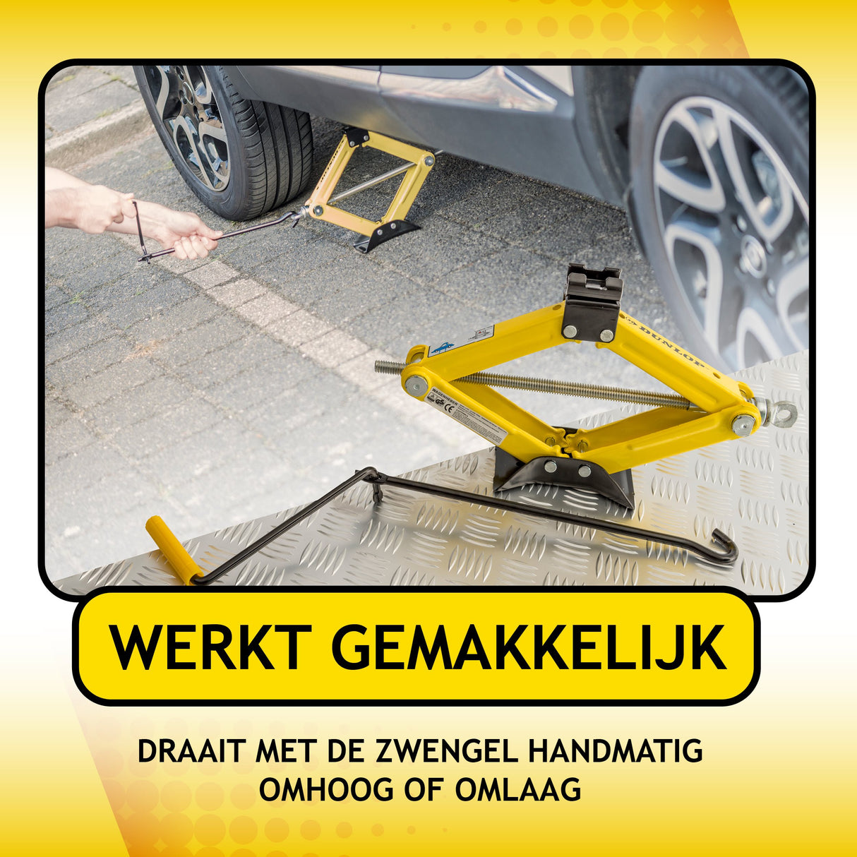Dunlop Autokrik 1500KG - Geel/Zwart - maximondo