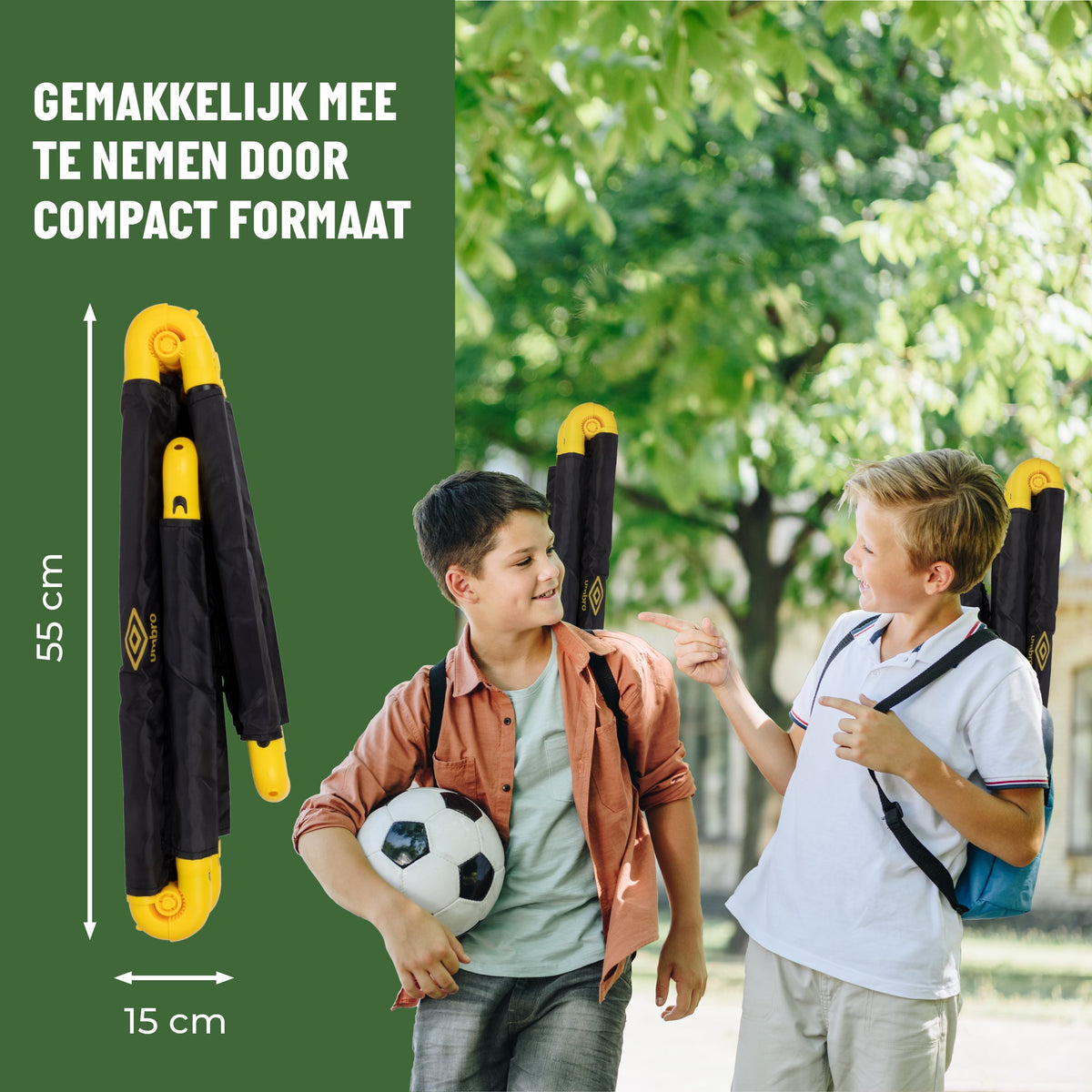 Umbro Voetbaldoel 56 x 44,5 x 44,5cm set van 2 - Opvouwbaar - maximondo
