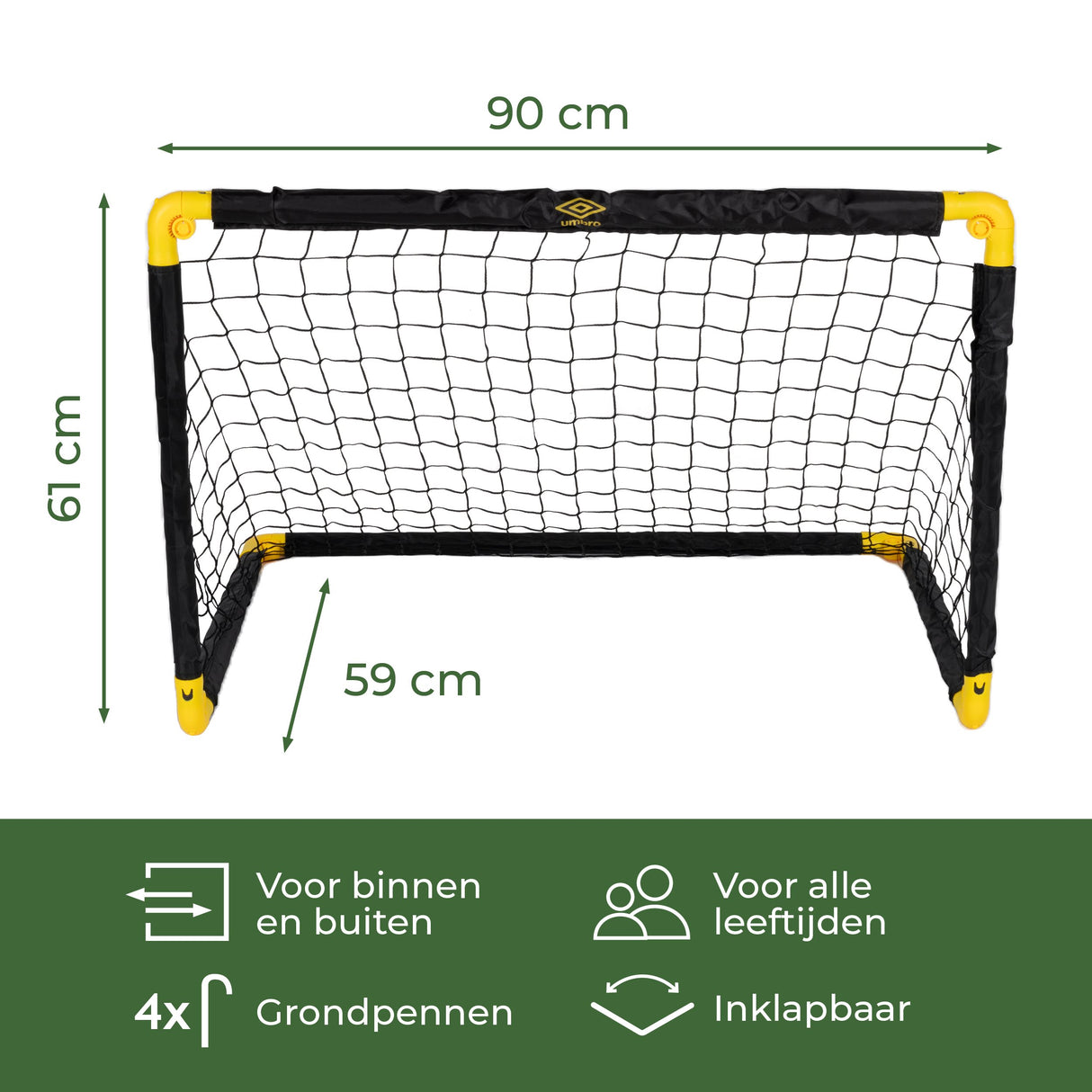 Umbro Voetbaldoel 90 x 60,5 x 61cm - Opvouwbaar - maximondo