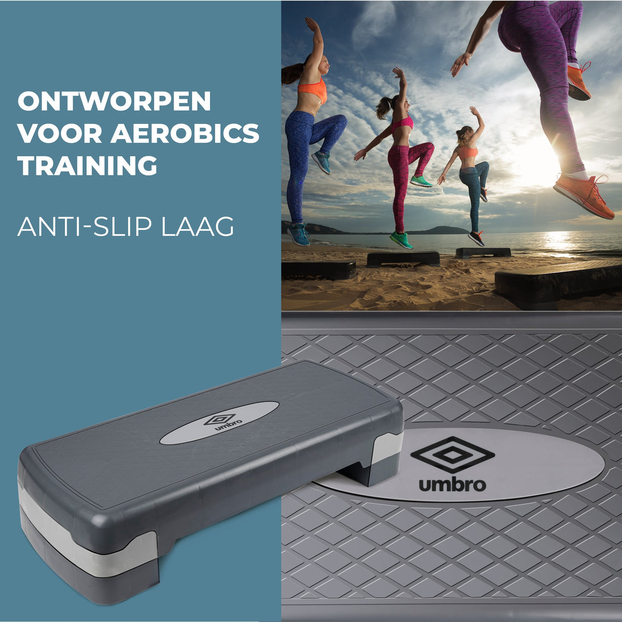 Umbro Stepper Fitness Verstelbaar 10‑15 cm – Aerobic Step - maximondo
