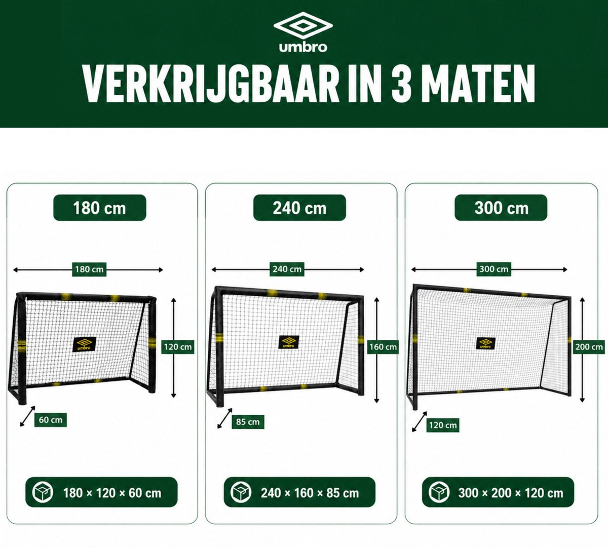 Umbro Voetbaldoel 180 x 120 x 60cm - maximondo