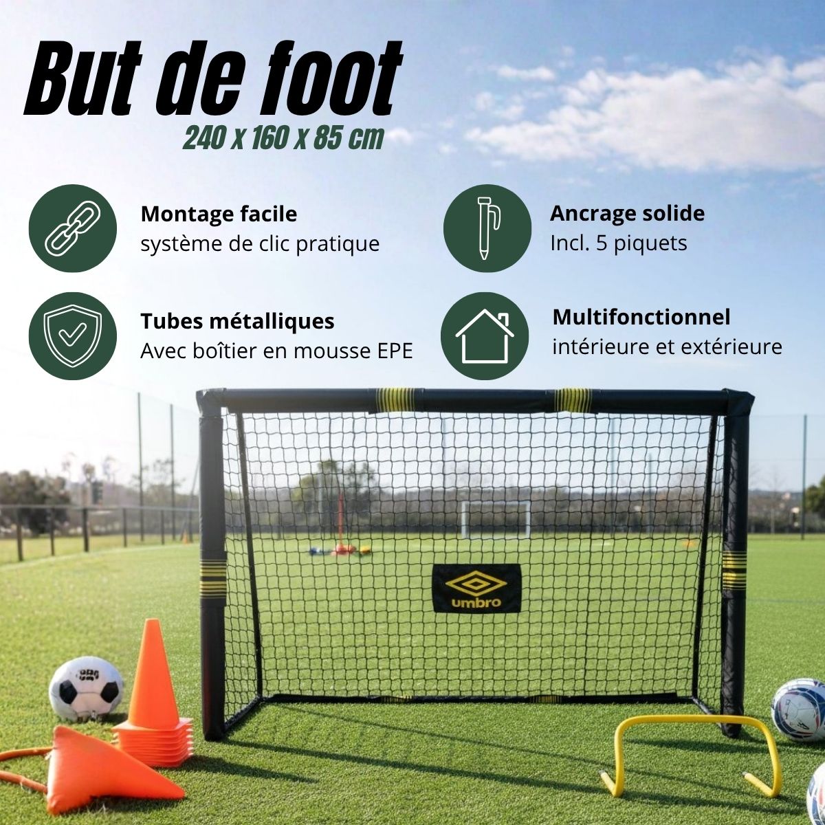 Umbro Voetbaldoel 240 x 160 x 85cm