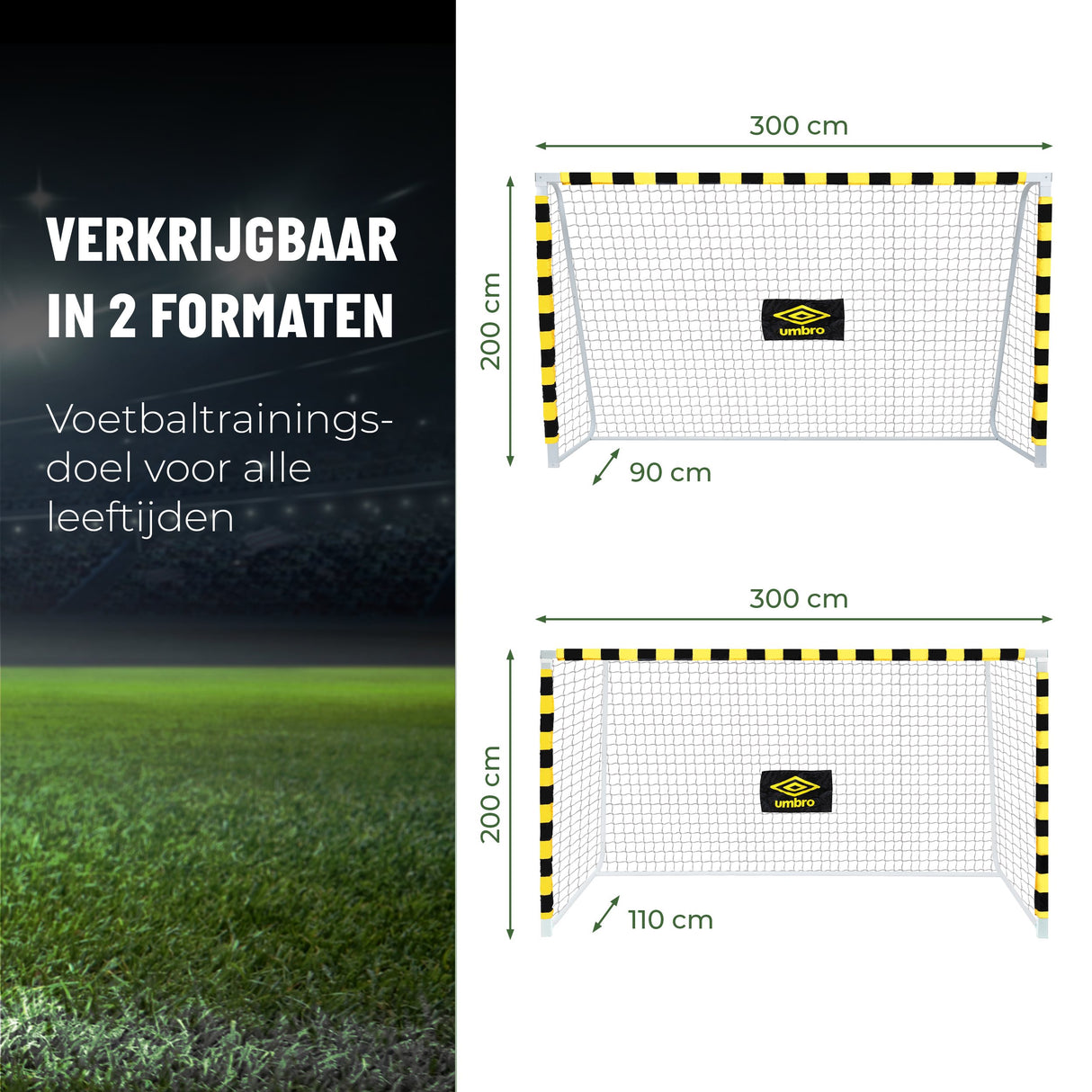 Umbro Voetbaldoel 300 x 200 x 110cm
