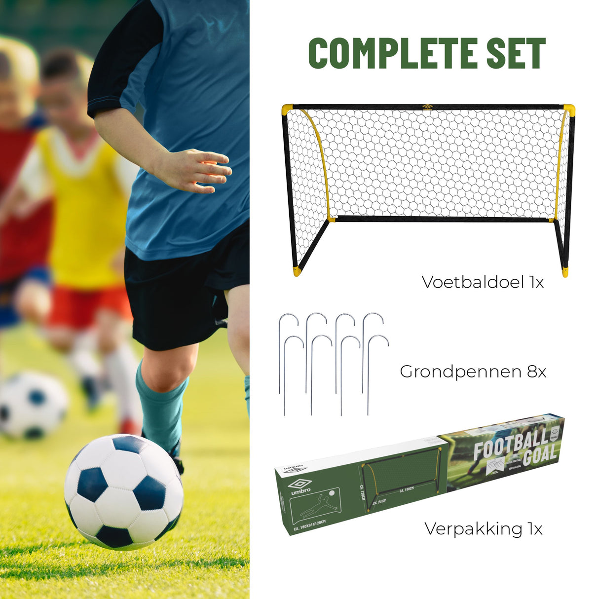 Umbro Voetbaldoel 178 x 92,5 x 123cm - Opvouwbaar - maximondo
