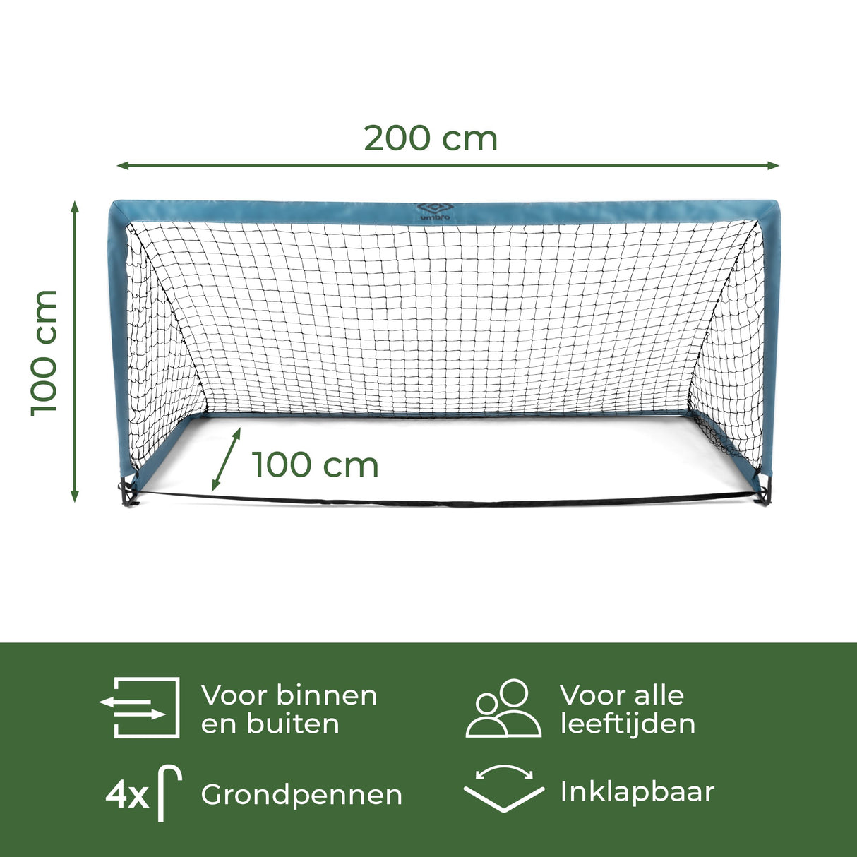 Umbro Voetbaldoel 200 x 100 x 100cm - maximondo