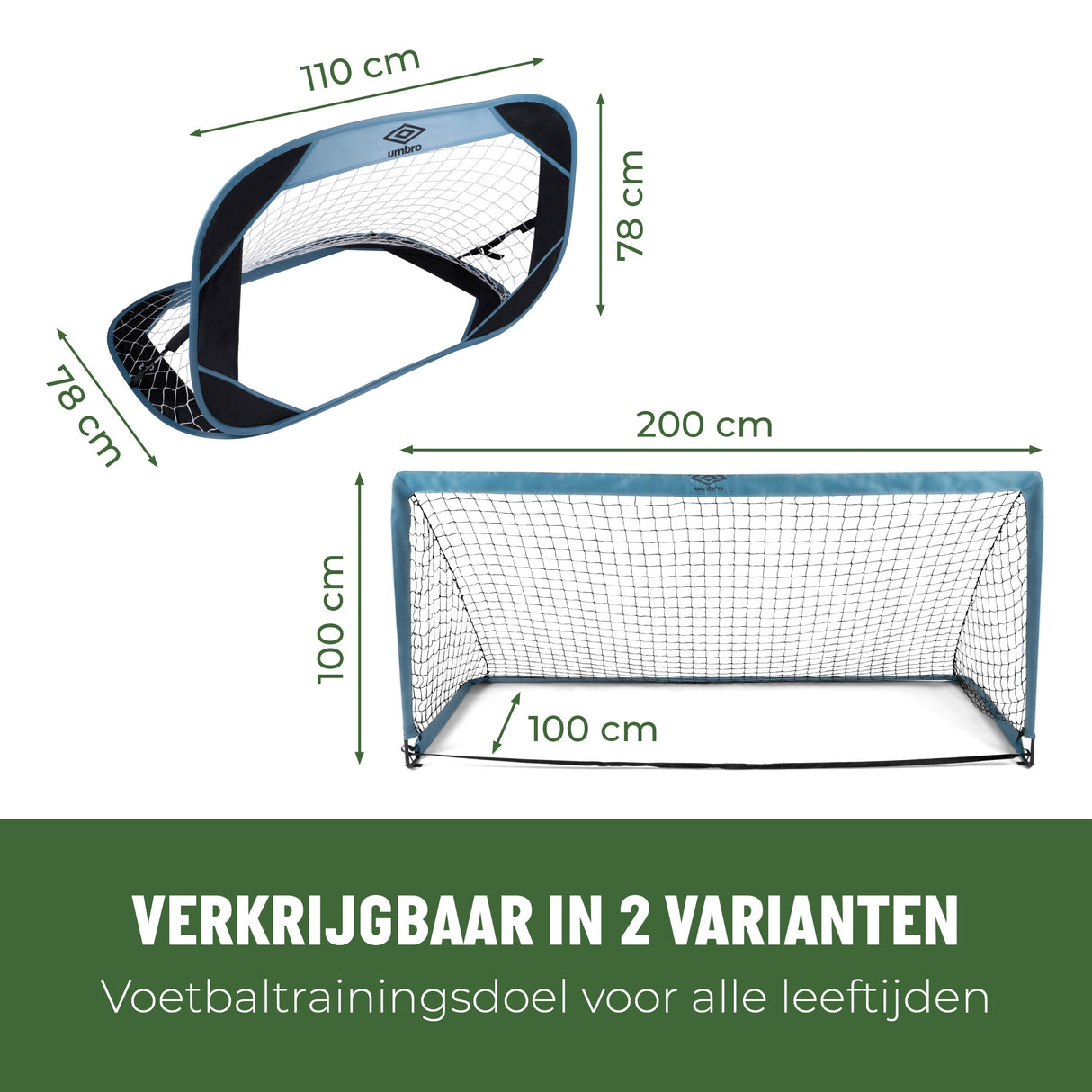 Umbro Voetbaldoel 200 x 100 x 100cm - maximondo