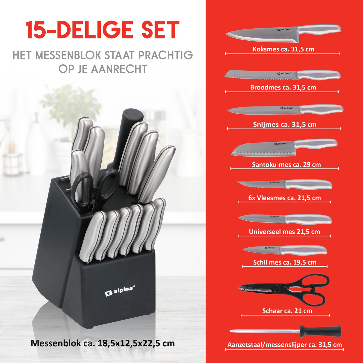 alpina Messenblok 15delig - maximondo