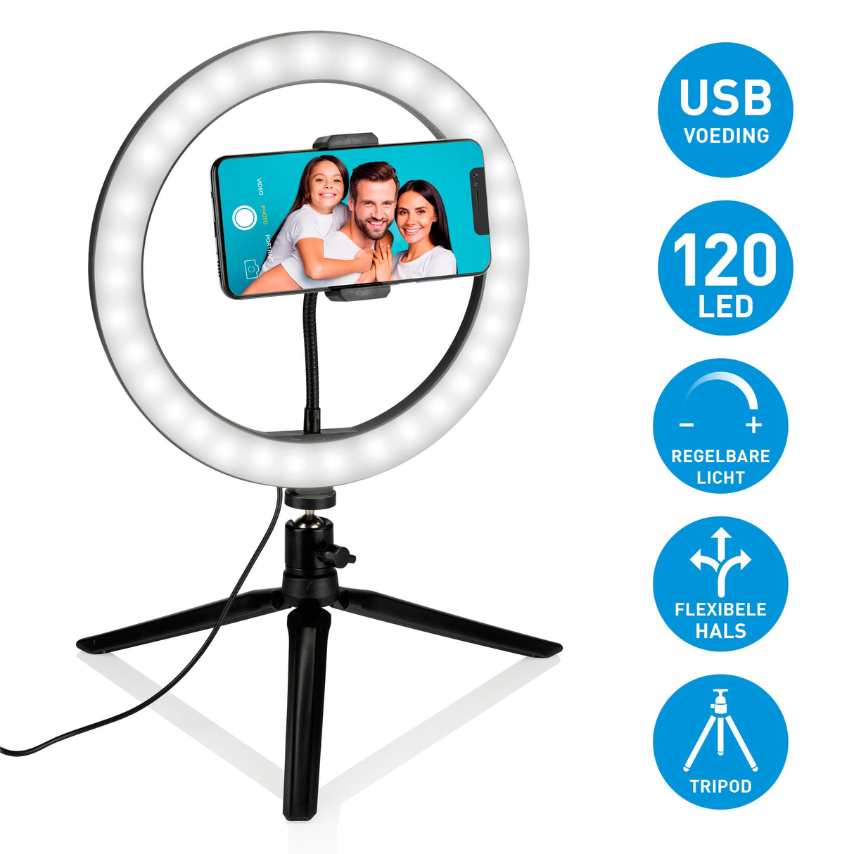 Grundig Ringlamp op Statief LED 25 cm - maximondo