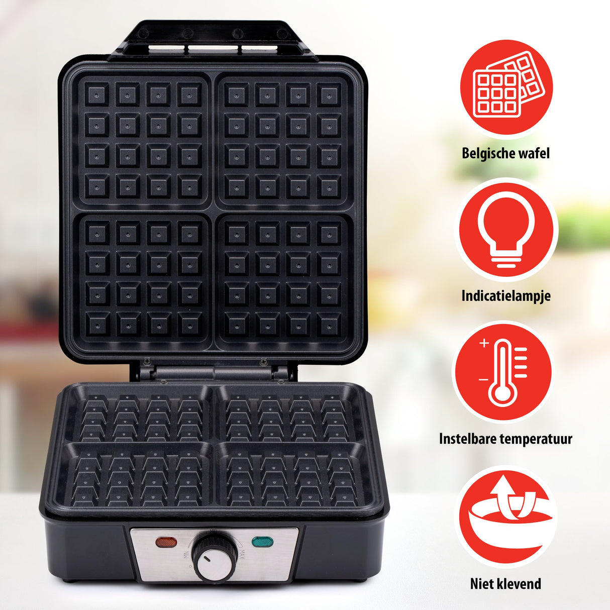 alpina Wafelijzer 4 Wafels 1200W - maximondo