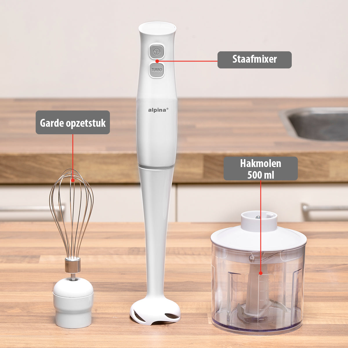 alpina Staafmixer Set 400W - maximondo