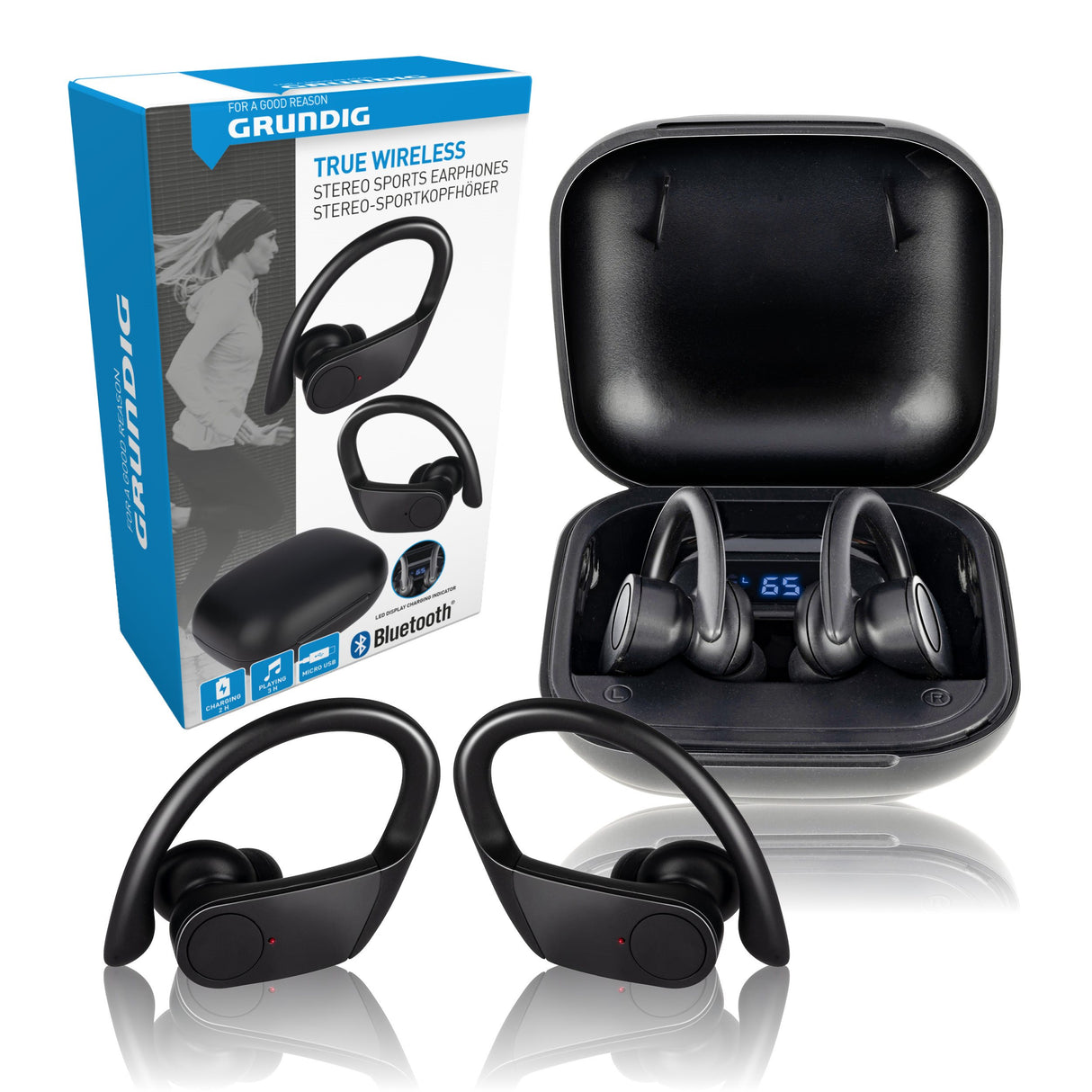 Grundig True Wireless Sports Earphones – Draadloze Oordopjes - maximondo