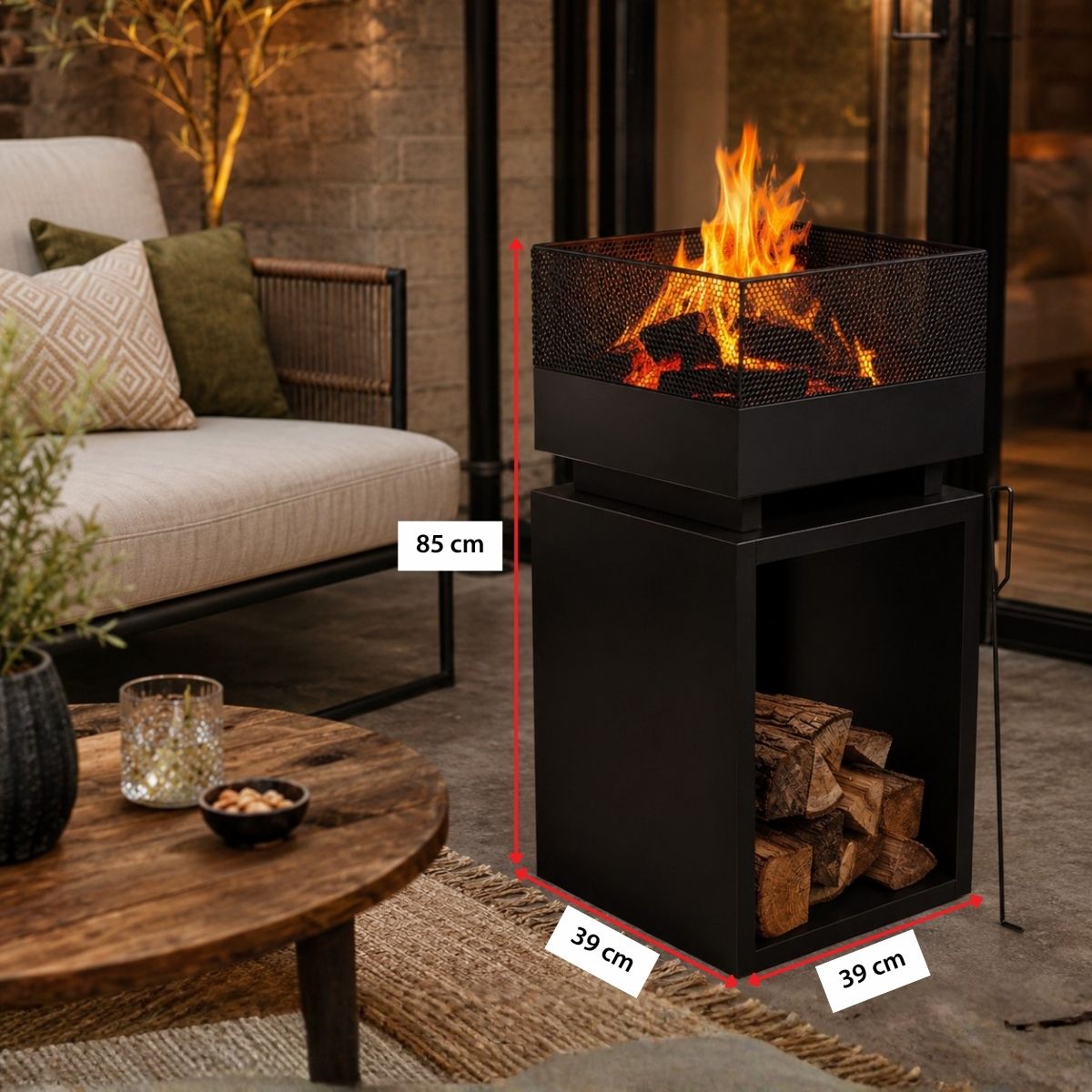 BBQ Collection Vuurkorf 39x39x85 cm - maximondo