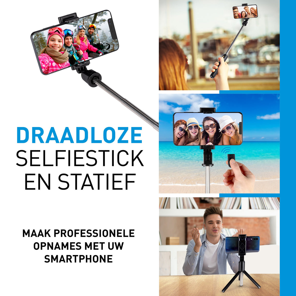 Grundig Selfie Stick & Statief, 120° - maximondo