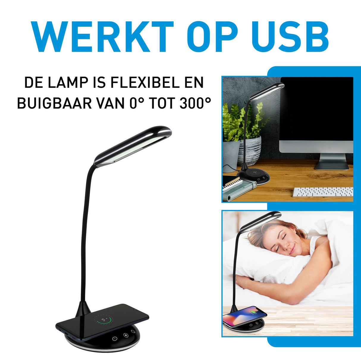 Grundig Bureaulamp met Oplader - maximondo