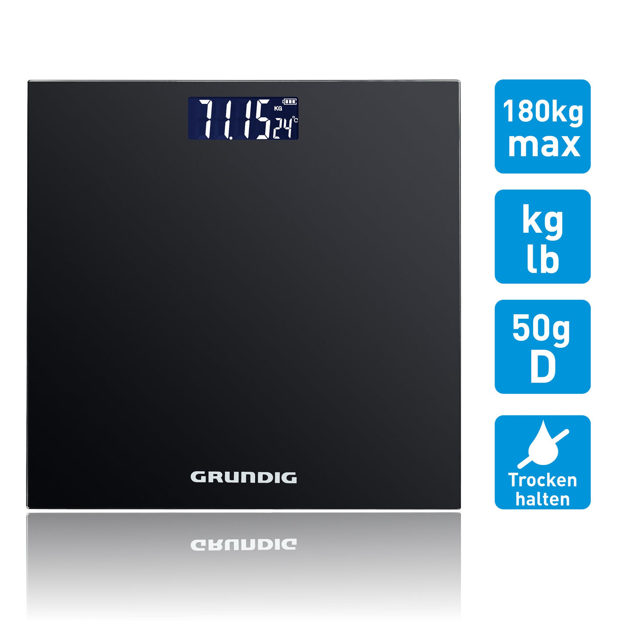 Grundig Personenweegschaal – Digitale Weegschaal - maximondo