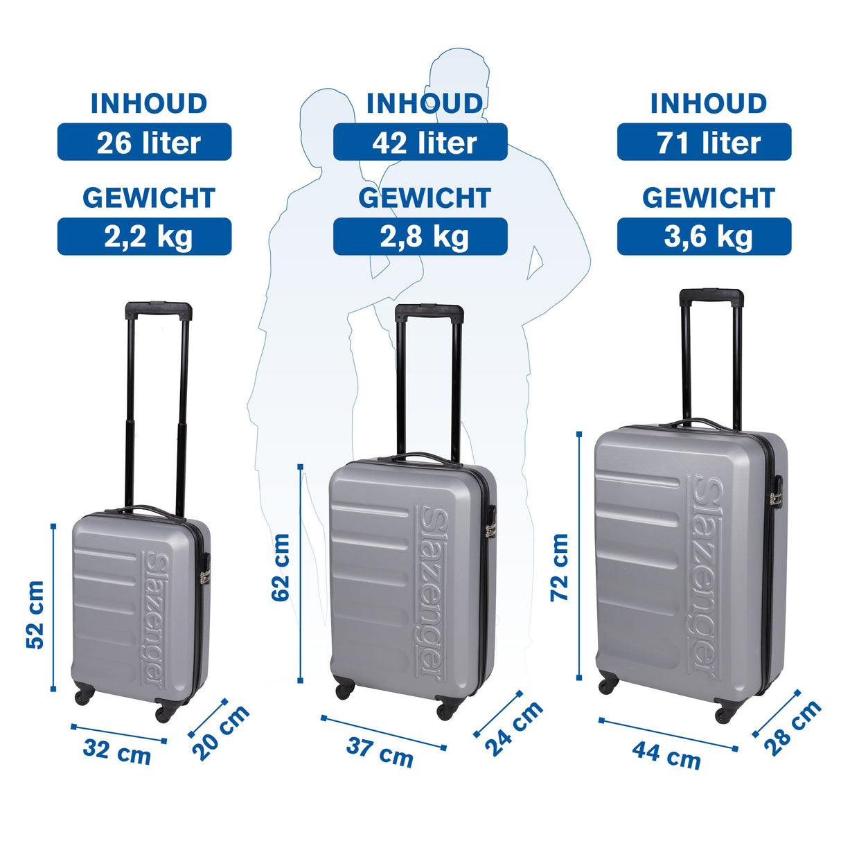 Slazenger Kofferset 3 Delig - Hardcase - maximondo