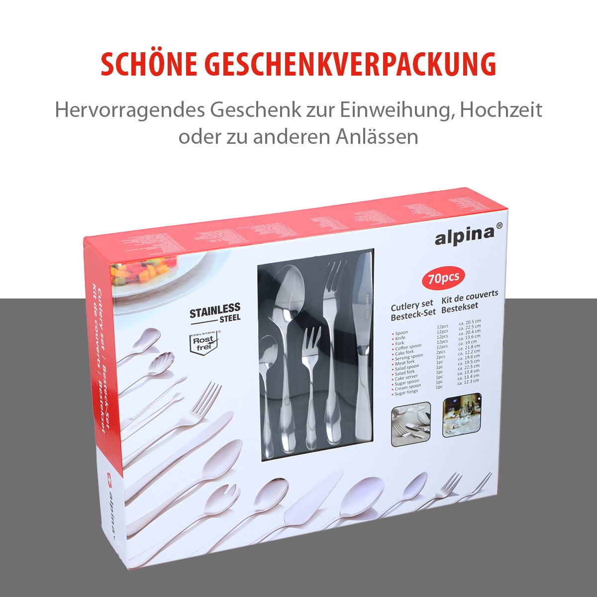 alpina Bestekset - 70 Stuks - maximondo