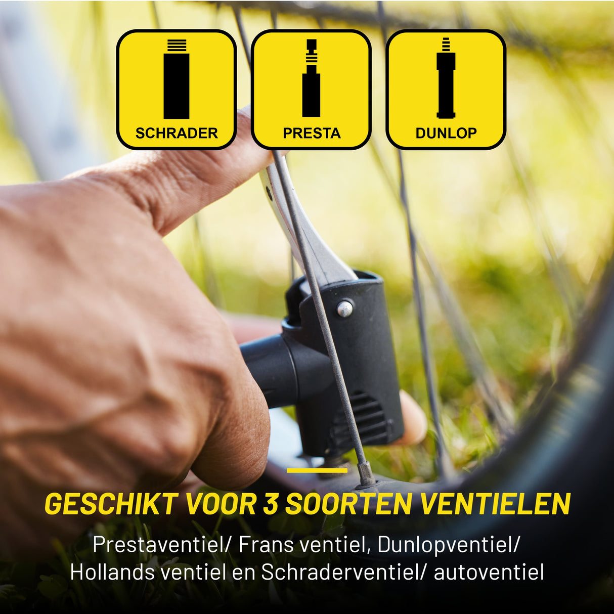Dunlop Fietspomp met Drukmeter - Staande Pomp - maximondo