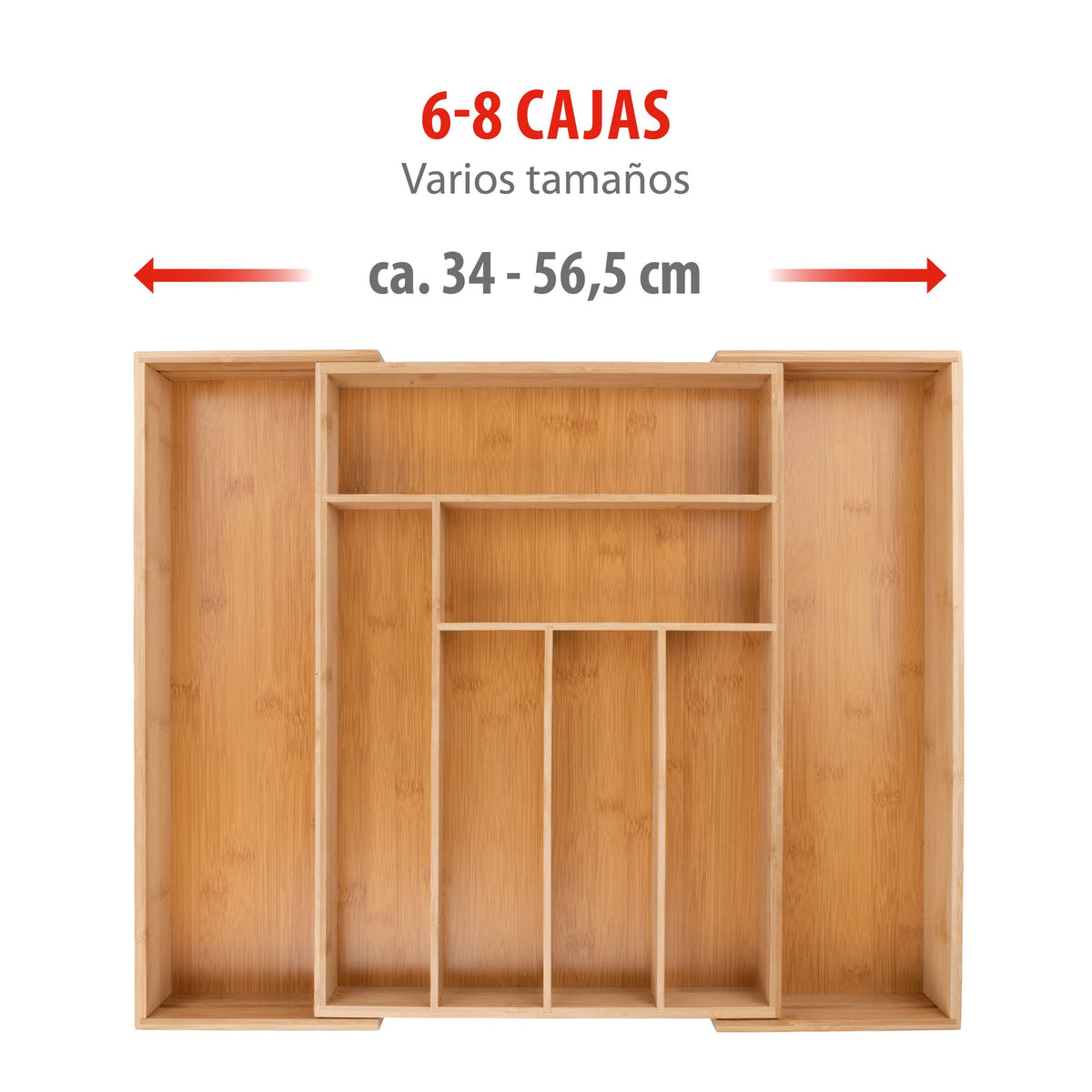 alpina Uitschuifbare Bestekbak - Besteklade - 6 tot 8 Vakken - maximondo